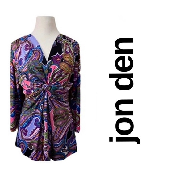 jon den Tops - Vivid Paisley Print Top